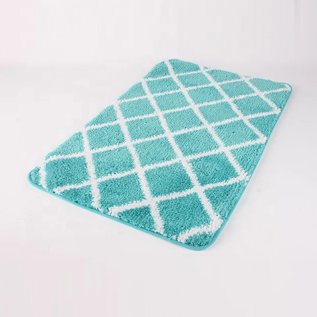 Hot sale Bath Rug Set Bathroom Geometric Microfiber Bath Mat Water Absorbent Bathroom Rug Shower Rugs