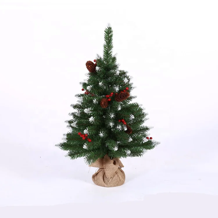 Newest sale indoor decoration white painted pointed pvc leaves mini christmas tree decoration
