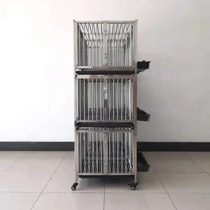 High Quality Stainless Steel New Silver Animal Birds 3-layer Pigeon Coop with Pigeon Accessories