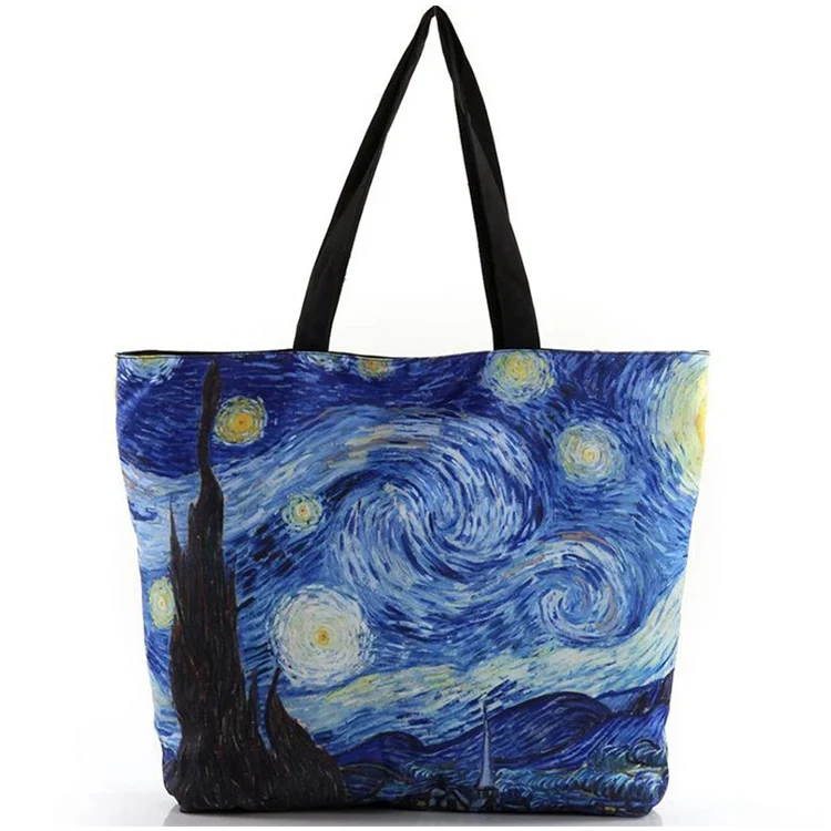 Blue Sky Reusable Durable Large Canvas Bag Cotton Canvas Tote Customizable Logo Printed Fashion Promotion Gift or Shopping Bag