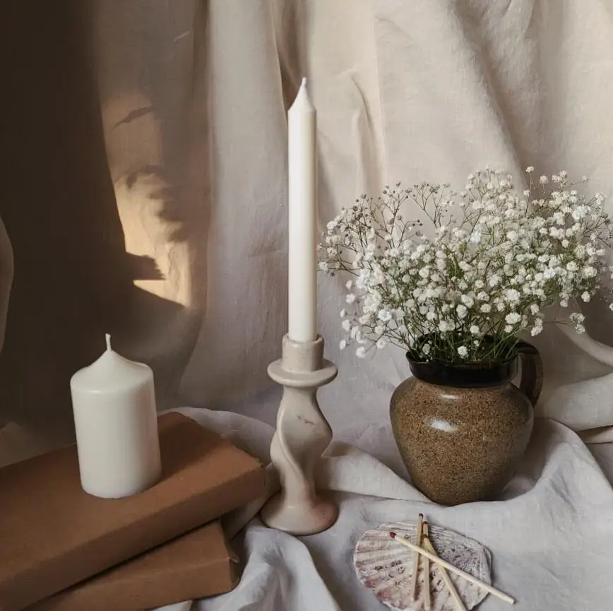 wholesale christmas long lasting pillar white church taper candle/candel