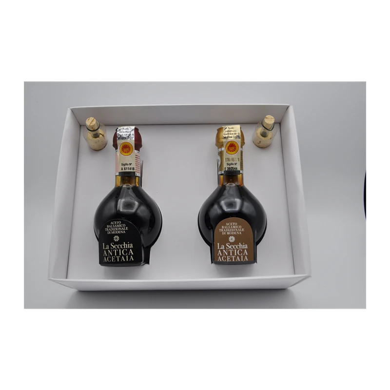 Taste Pure Glass Condiment Sets Two Types 100ml Balsamic Vinegar Made in Italy Traditional Refined of Modena