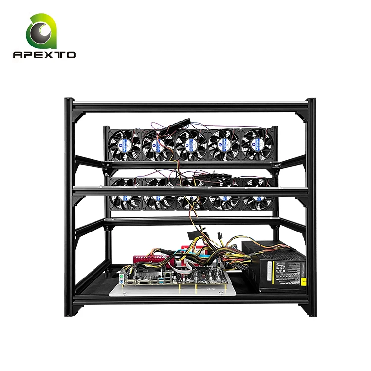 Wholesale 12 GPU Case Frame Chassis 2U 4U Server Computer Case with 6pcs high speed 5300rpm Fans