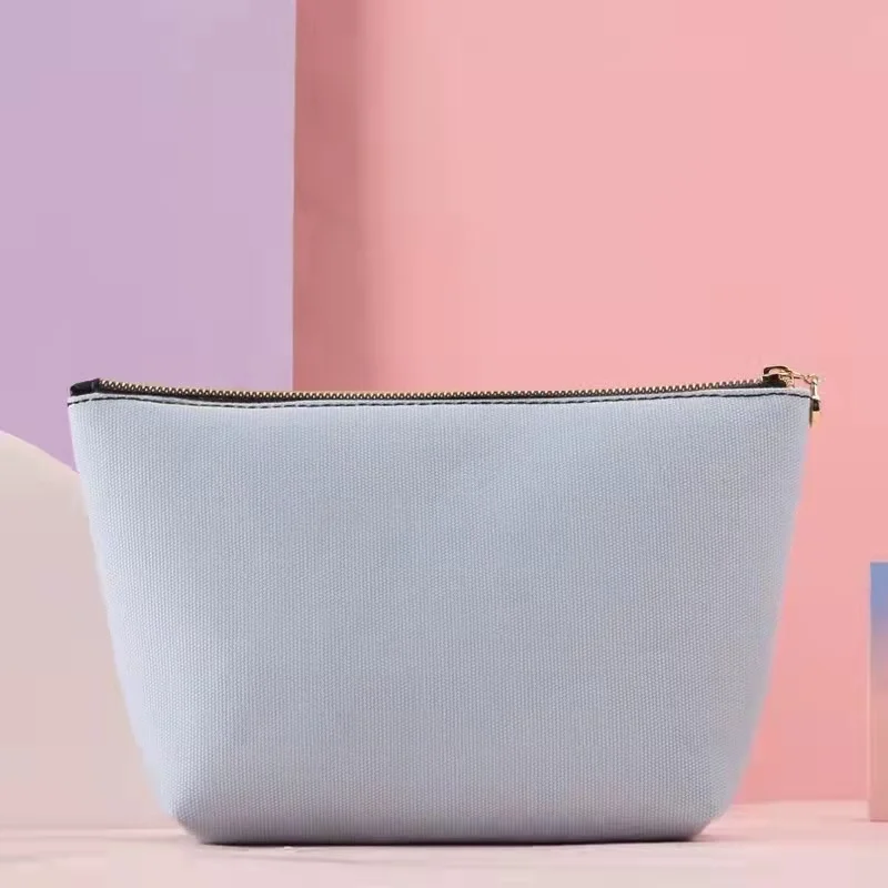 Blank plain canvas makeup bag kit cloth for brush organic cotton pouch makeup cosmetic bag private label eco friendly makeup bag