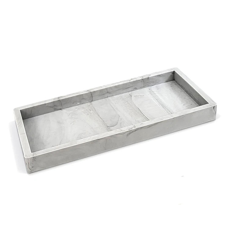 Amenities Marble Effect Coffee Hotel Washroom Shower Tray Service Tray Bathroom Vanity PVC Silicone Tray
