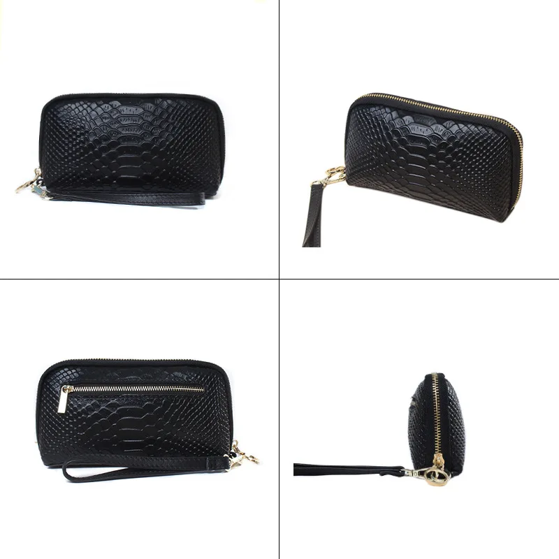 Genuine leather wallet for women zipper 2023 hot sale luxury women wallets wholesales small coin bag women purses clutch wallets