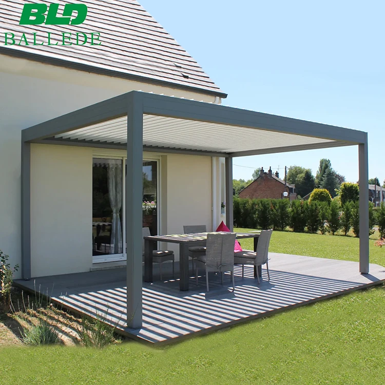 2024 New Customization Aluminium Pergola Sunshade Remote Control Shutter Bifold Louvre Roof