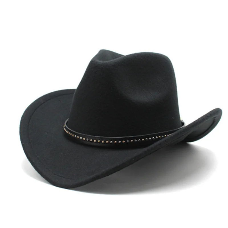 2024 western ethnic style low price wide brim outdoor fedora jazz 100% wool felt breathable crushable waterproof cowboy hat