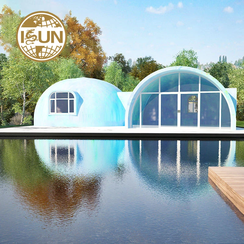 Sandwich panels easy assemble prefab FRP Mars dome houses with excellent 5CM Polyurethane insulation for home