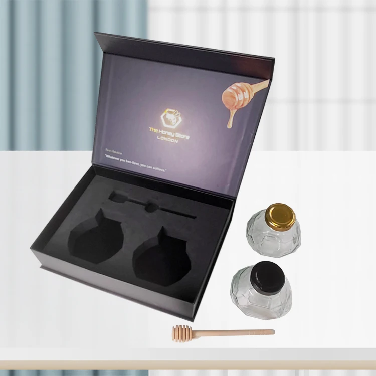 Custom Paper Packing Miel Honey Jar Gift Box Packaging Honey Packaging Box