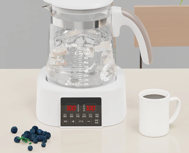 New Arrival Portable Electric Kettle LCD Display Timer Accurate Glass Milk Modulator Automatic Keep Warm Function Household