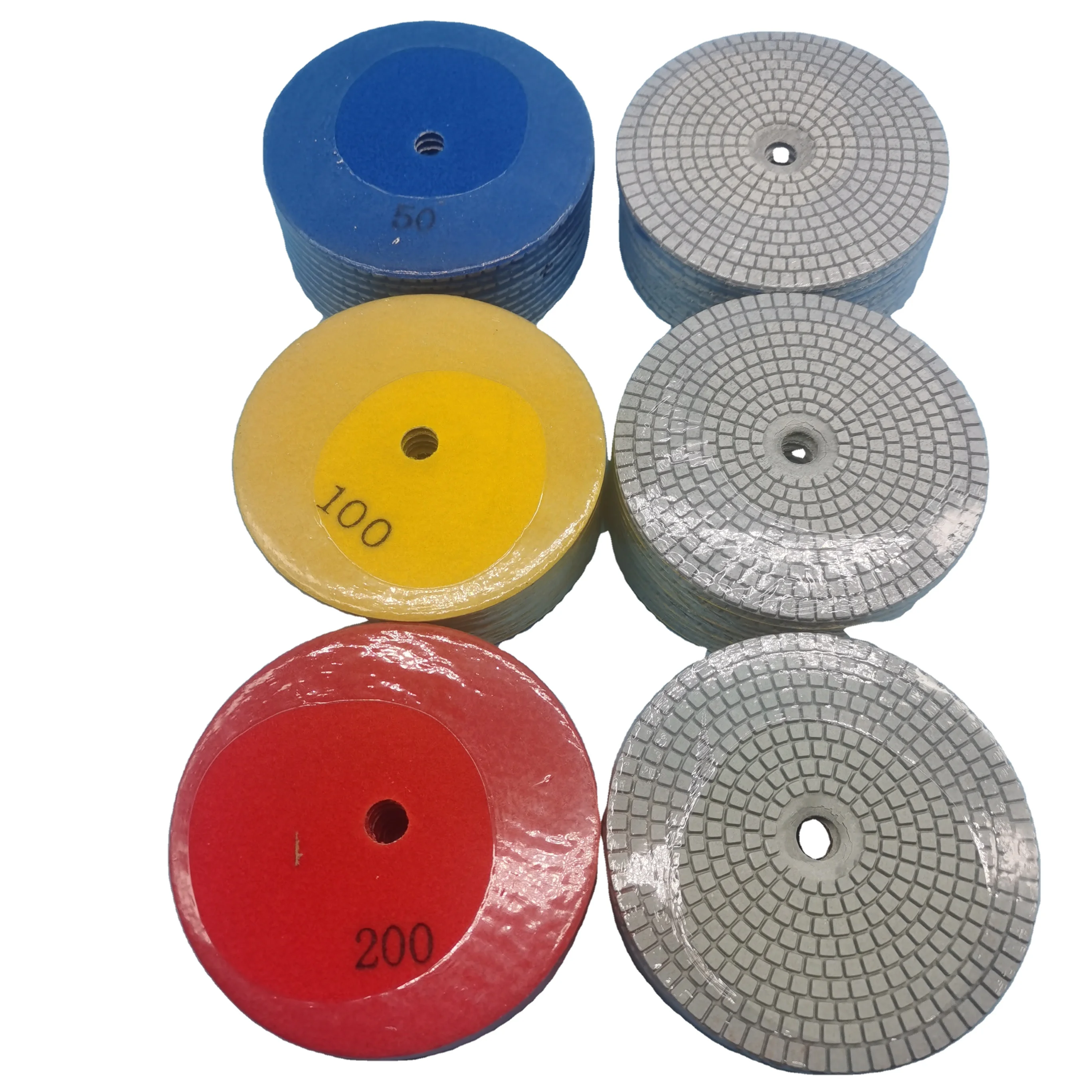 wholesale price flexible 4 inch 100 mm 125 mm  floor granite diamond wet polishing pad for marble  stone concrete
