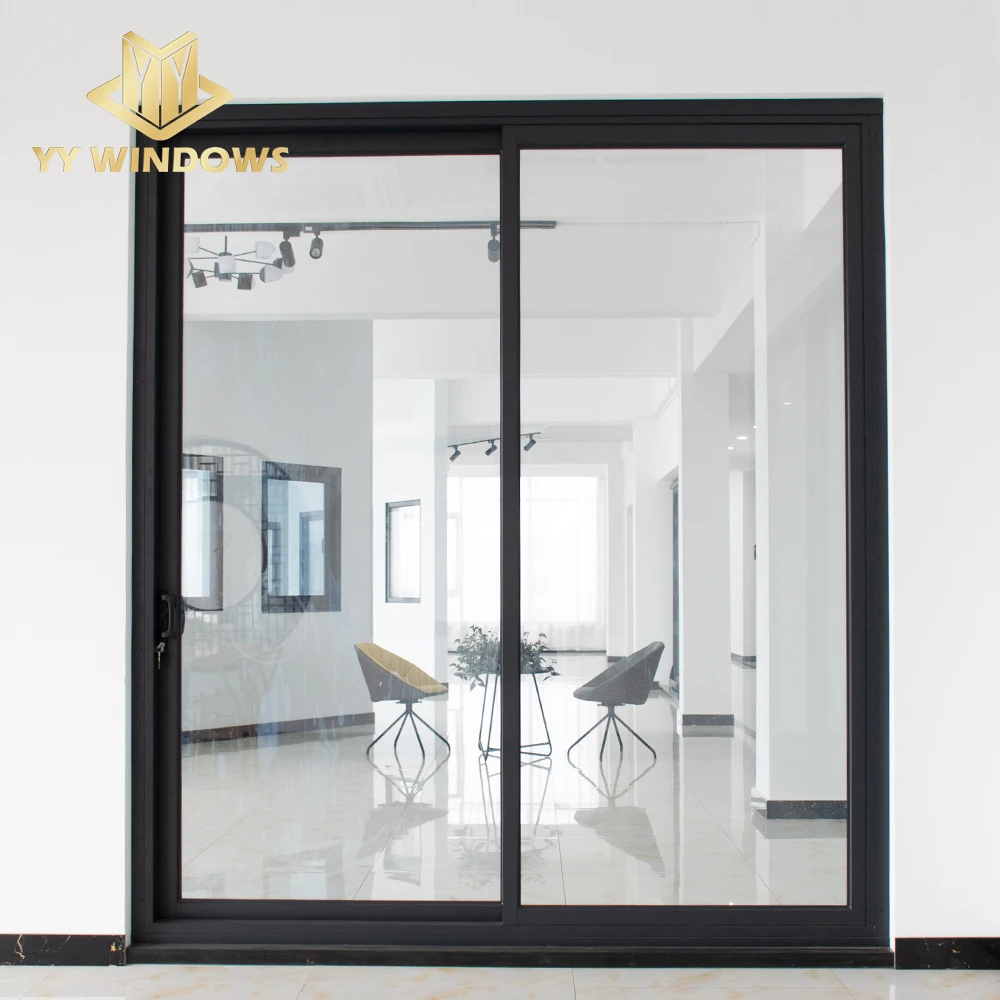 NFRC Certificate Modern High Quality Aluminum Glass Sliding Door Exterior 2 tracks Thermal Break Double Glazed Sliding Doors