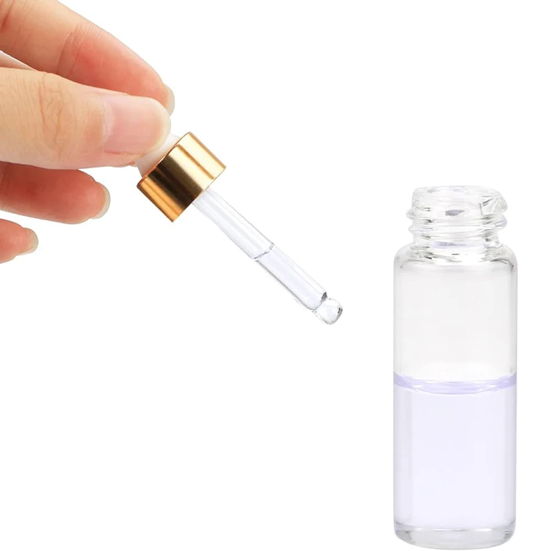4 oz Empty Silicon Glass Pasteur Pipettes Glass Eye Droppers White Matte Gold Glass Dropper with 22-400 neck finish