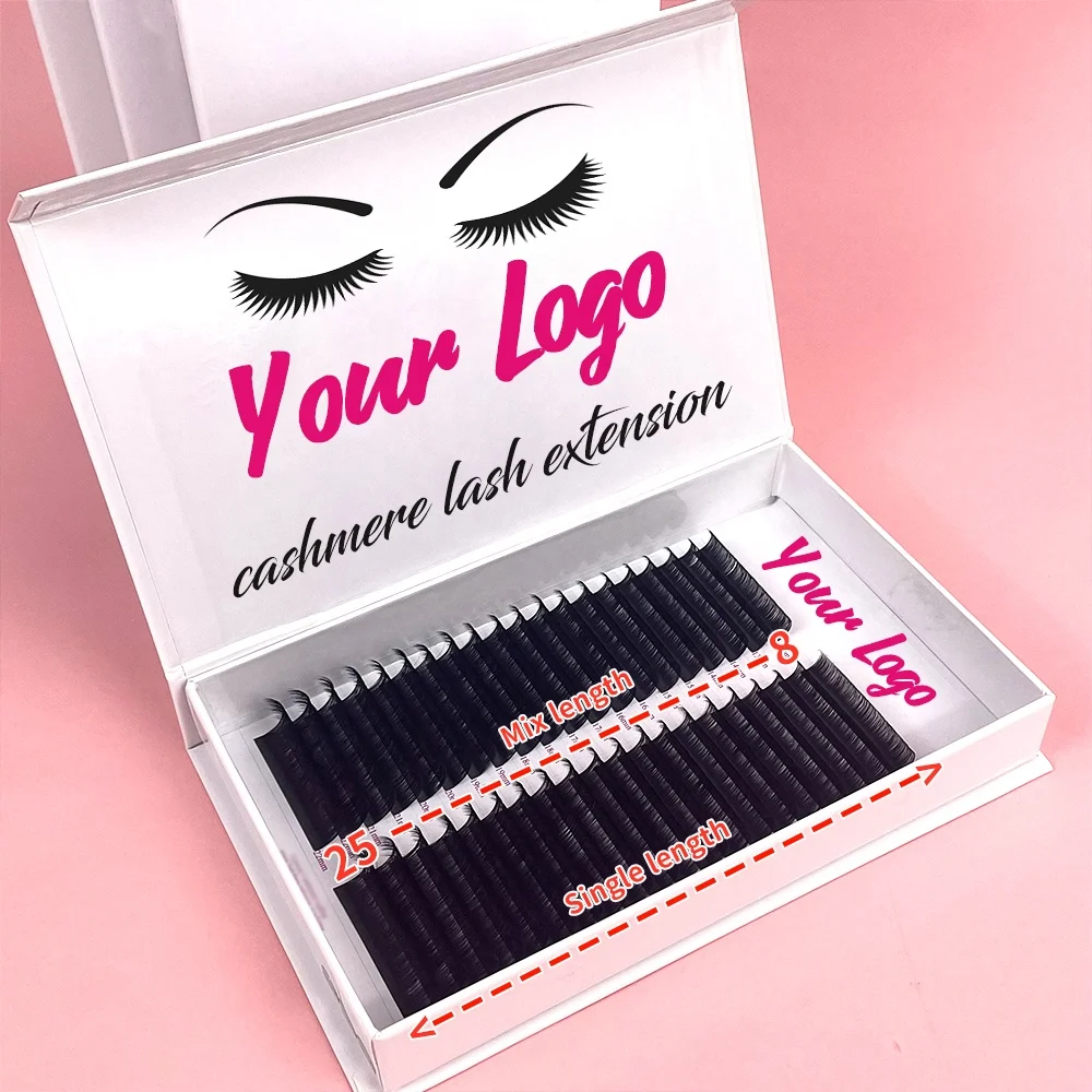 Volume Eyelash Extension Cashmere Vegan/7-15mm 0.03 0.05 0.07 C D  Matte Black /Korean PBT Fiber Volume Lash Extension Trays