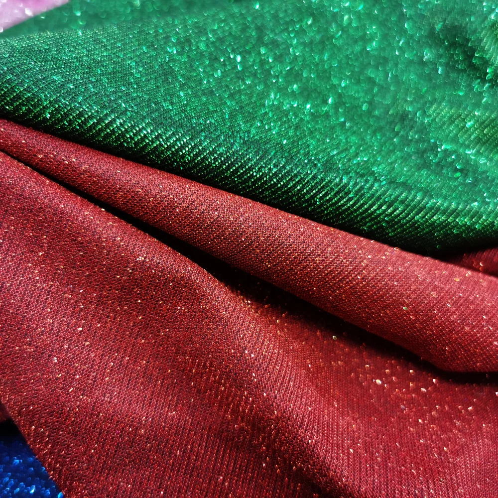 Lurex spandex fabric for swimwear bikini stretch Lame glitter metallic evening dress