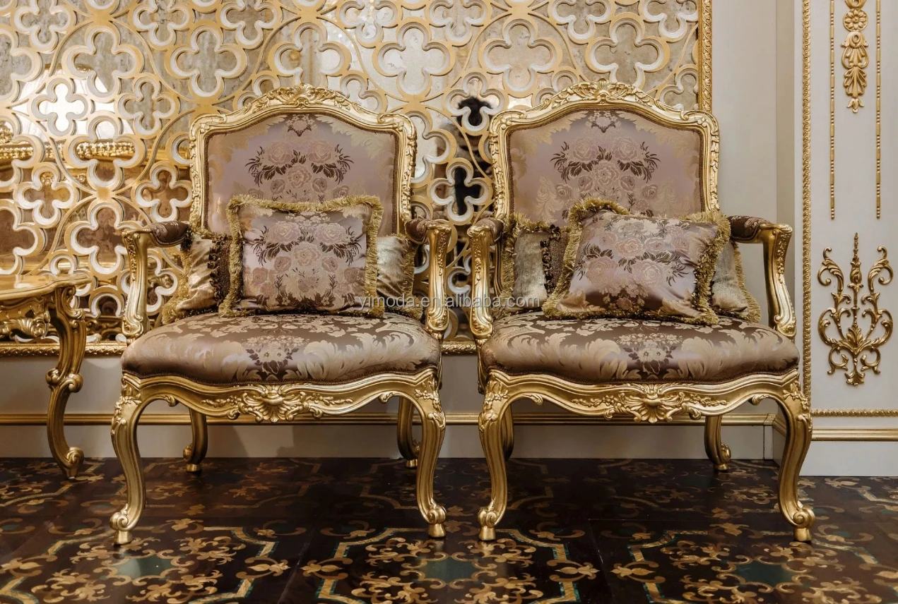 Royal Baroque European-Style Luxury Sofa Living Room Furniture Brown leather Sofa Set comfort Tufted Chesterfield antique Sofa