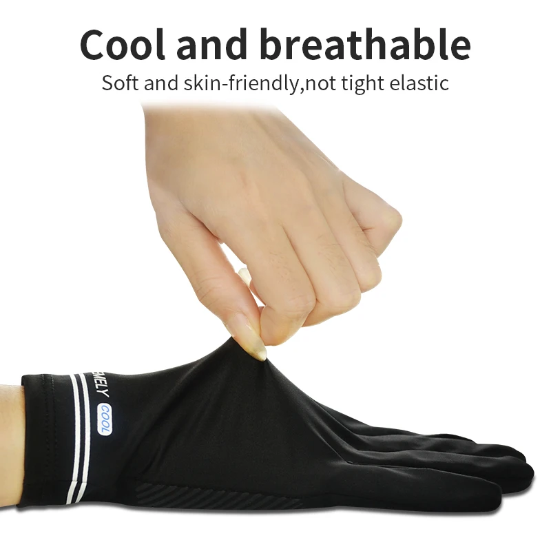 Summer thin black screen touched custom fishing riding lycra sun burn protection cooling gloves