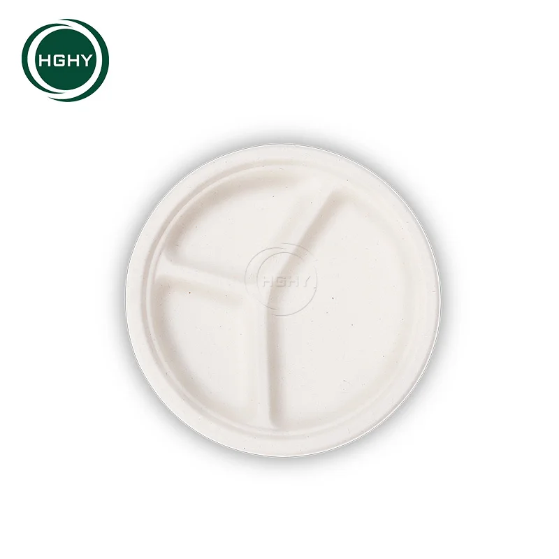 Eco-friendly Biodegradable Compostable Sugar Cane Plate Sugarcane Pulp Bagasse Plate Tableware