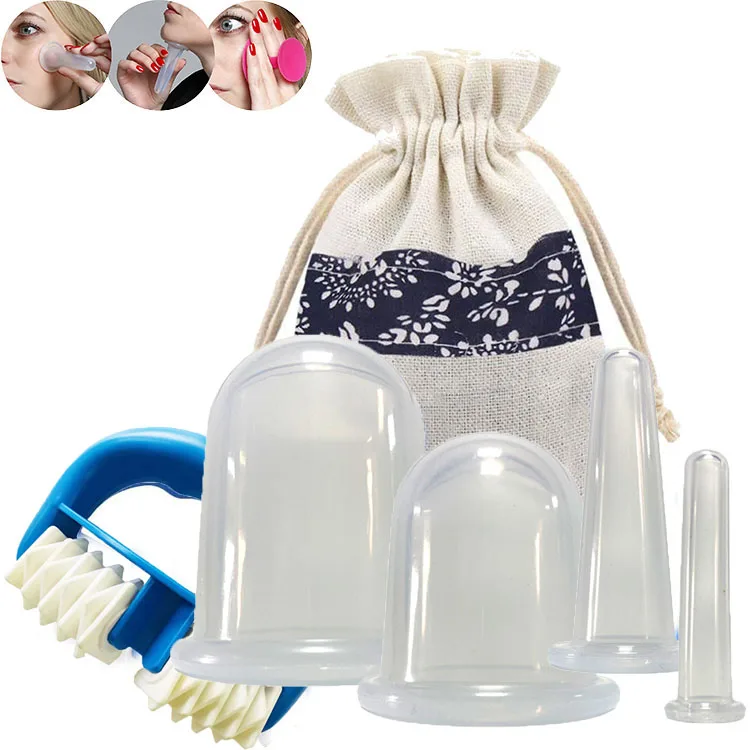 4 Piece Massage Cupping Device Anti Cellulite and Skin Problems Massager Tools Therapy Silicone Set