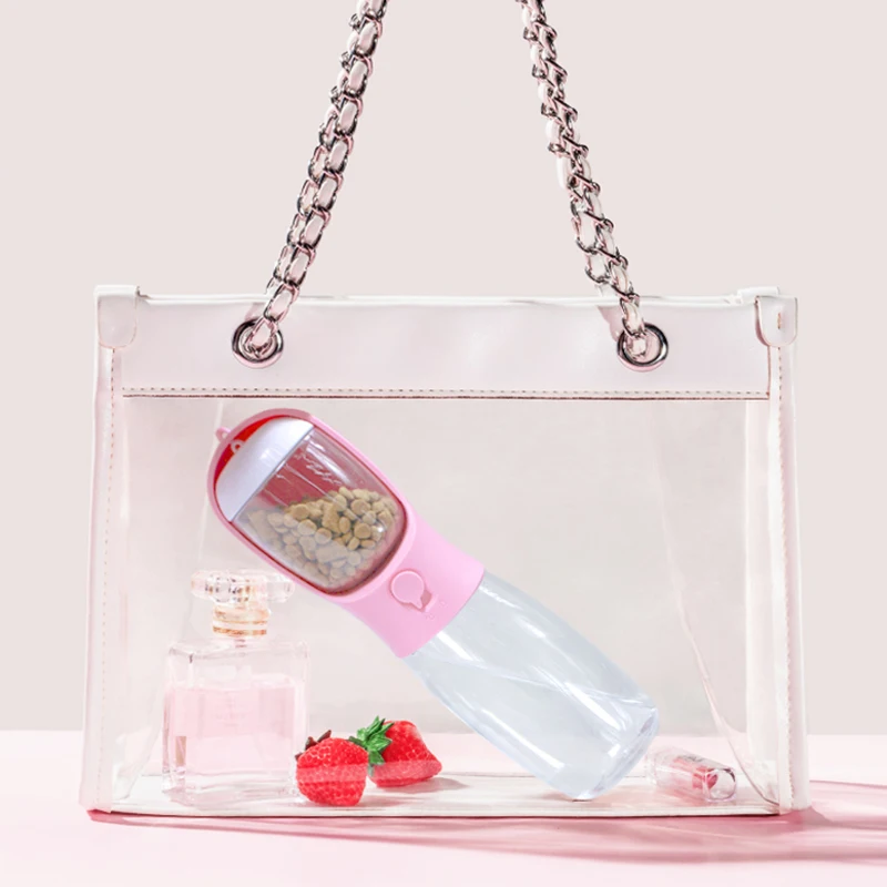 Customized Logo Dog Water And Food Bottle Pet Water Bottle With Filter Water Food Pet Bowl