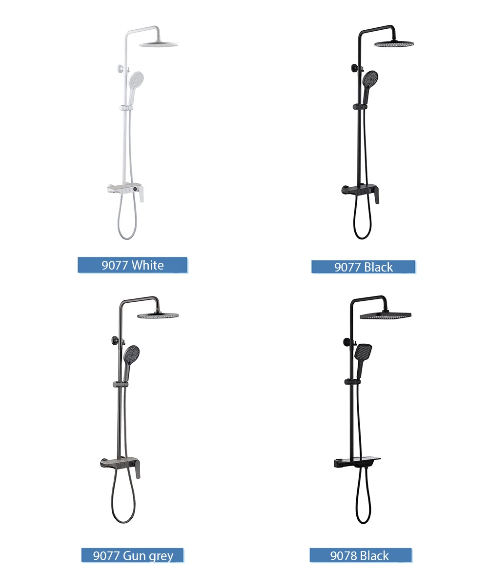 European Modern Style Bathroom Shower Taps Customized Luxury Chrome Wall Mounted Shower Mixer Faucet