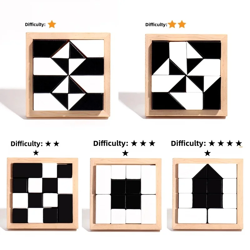 Geometric Shape Puzzles Logical Thinking IQ 3D Hiding Building Blocks Jigsaw Puzzle Games Educational Unisex Box/Carton