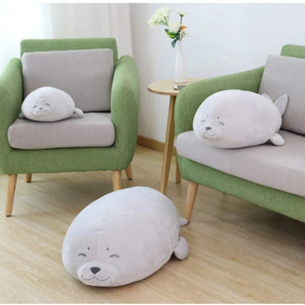 Super Squishy Seal Plush Pillow Cute Stuffed Sea Animals Seal Lion Toys Soft Cushion For Children Birthday Presents