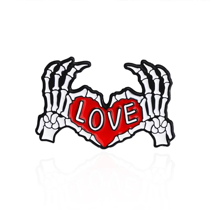 Gothic punk style fashional rose skull ename pins