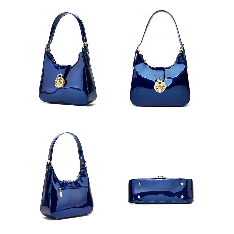 2025 wholesale designer women hand bags ladies shoulder Patent leather hobo bag luxury leather bag with hasp