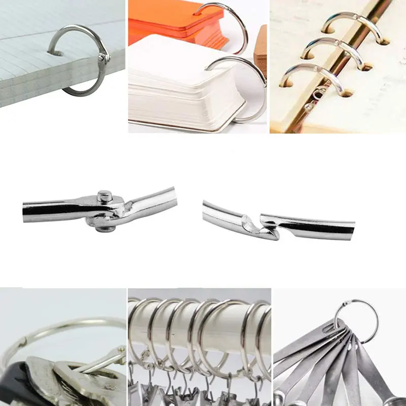 Loose leaf binder rings Hinged bulldog clip loose leaf ring binder clips rings book