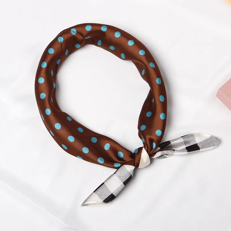 
Scarf women 2019 new silk cloud pattern Satin dot printing small square scarf professional scarf 70cm wholesale 
