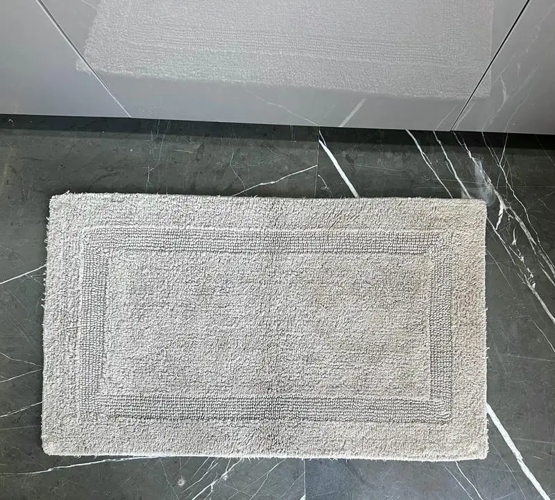 FQC Reversible Bathmat 20 x 32 inches 100% Cotton Absorbent Luxury Soft Rectangle Bath Mat Towel Non-Slip for Bathroom Floor Mat