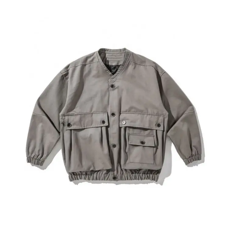 Oem Manufacturer Custom Clothing Men Work Three-Dimensional Big Pocket Loose Retros For Jacket