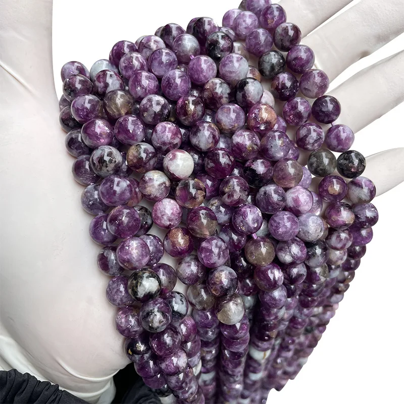 Wholesale Purple Emerald Crystal Loose Beads Gemstone Round Beads Natural Stone Purple Quartz Stones for DIY Jewelry Making