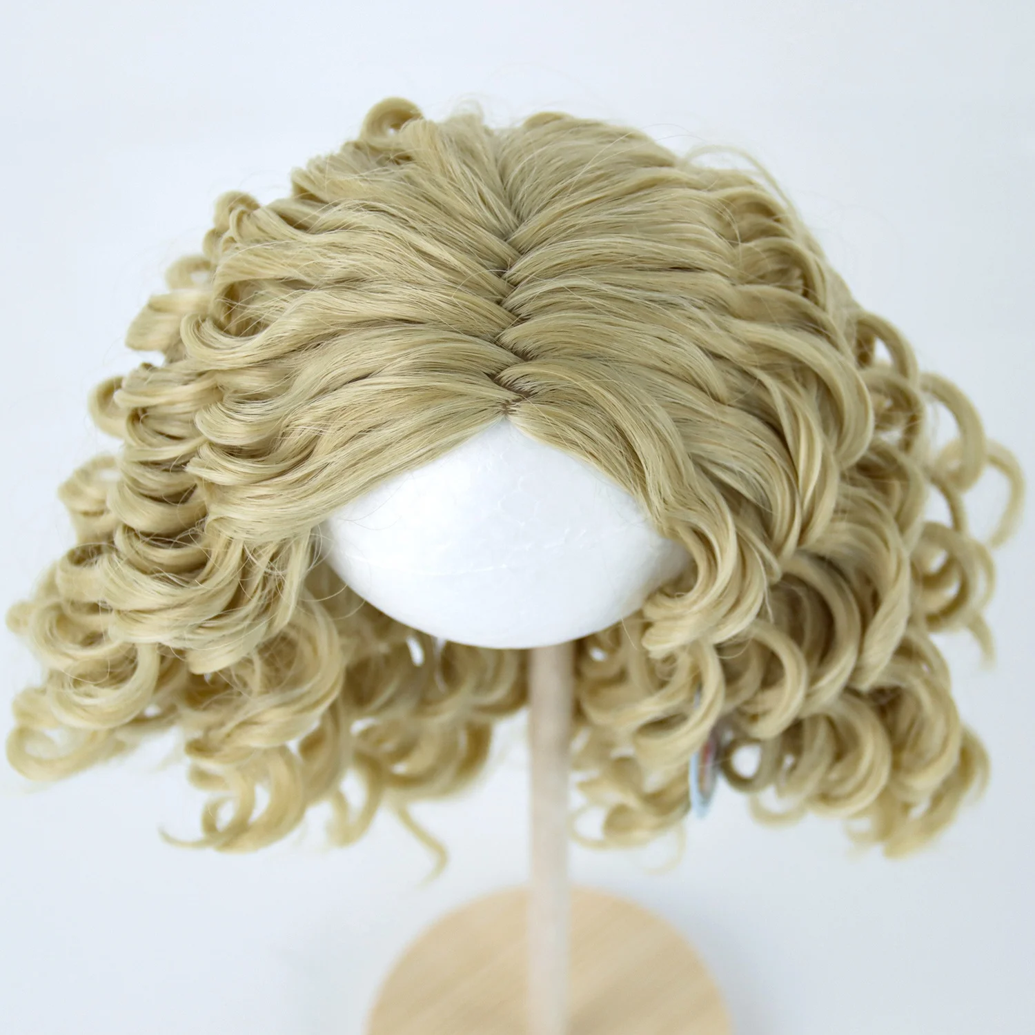 Synthetic doll wig Afro curly wigs water wavy light brown doll hair fit for 26cm head 45cm 18 inch american doll