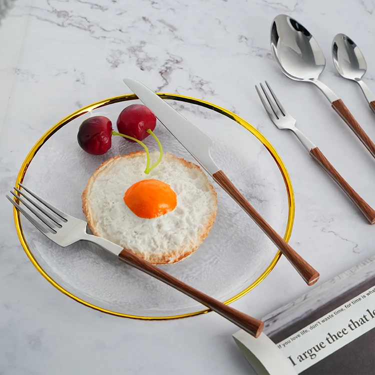 Luxury Canton tower Korea Handle Heavy Cutlery Wedding Event Flatware dinner knife spoon fork set cubiertos bestekset silverware