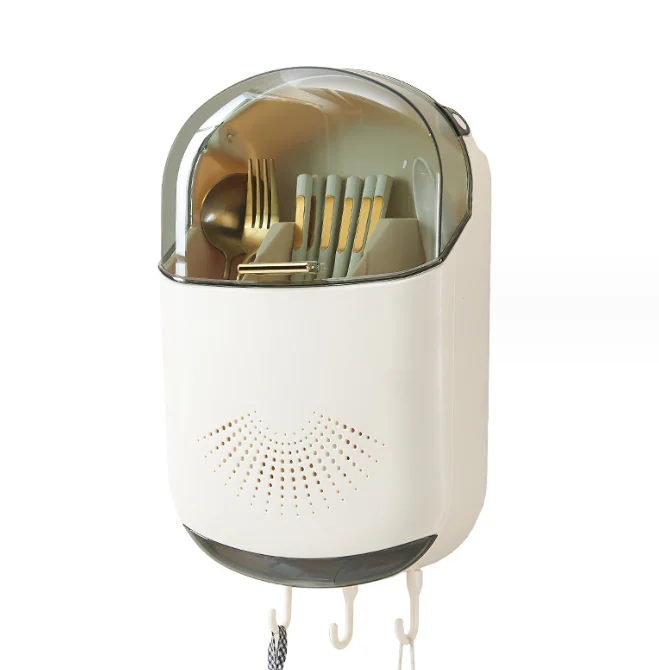 NEW arrive Kitchen Storage Organizer Waterproof Wall Mounted Drain Soup Spoon Chopsticks Cage Plastic Chopsticks Holder