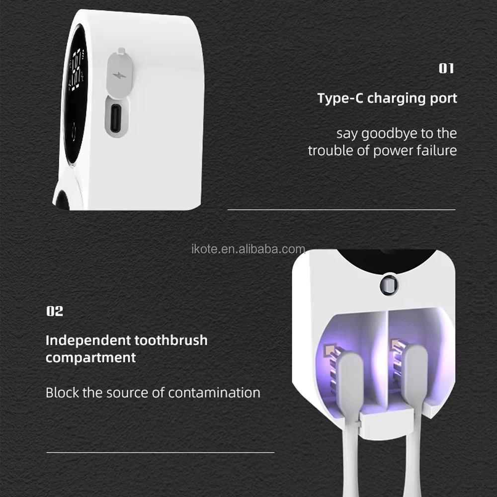 Wireless Induction Switch Electronic Toothbrush Portable Travel Disinfection UV Box