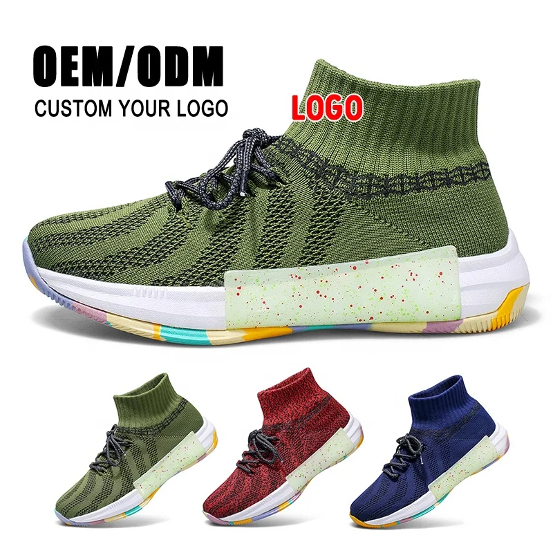 Wholesale Big Size Custom Flat Lightweight Men Shoes Zapatos Deportivos Flying Woven Walking Style Designer Shoes Sneakers