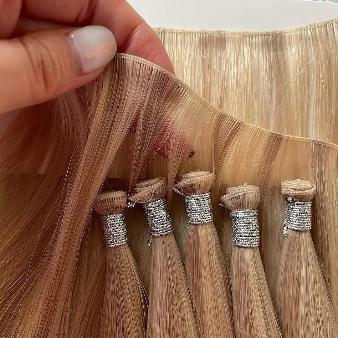Wholesale New Arrival Human Hair Thick Ends Can Be Cut Thin Invisible Comfortable Light Color Genius Weft Hair Extension