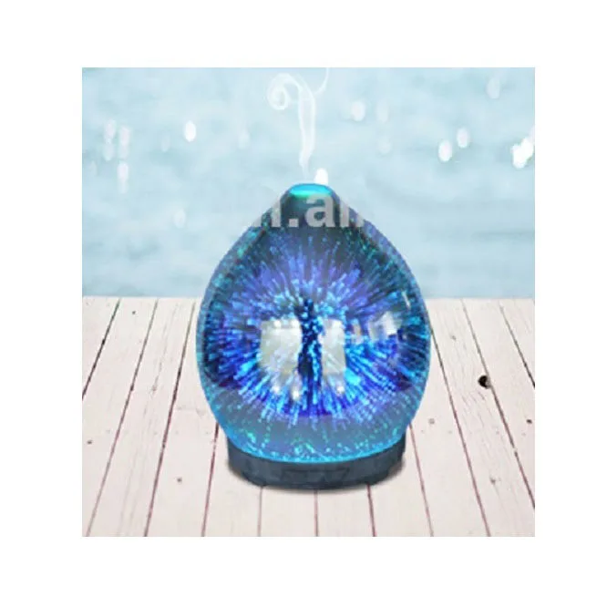 Rainbow LED changing lights 3D glass firework aroma oil diffuser