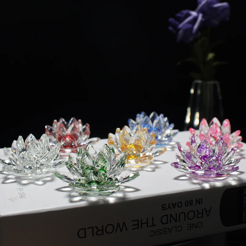 Фэн-шуй религиозный подарок хрустальные украшения лотоса K9 Lotus Paperweight свадебное украшение
