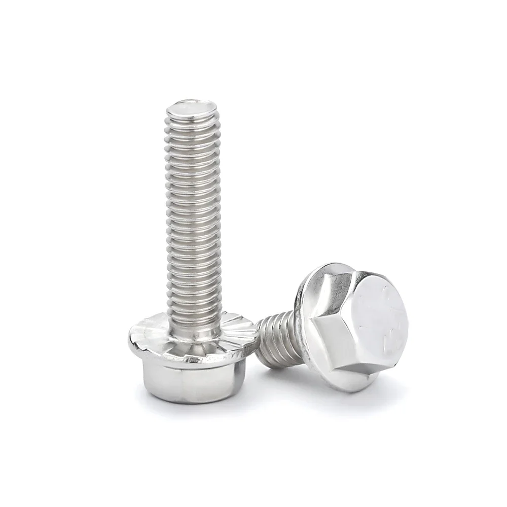 Factory Manufacture Hardware DIN6921Hexagon Flange Bolt Stainless Steel 314 3172 825 Serrated Hexagon Head Flange Bolt