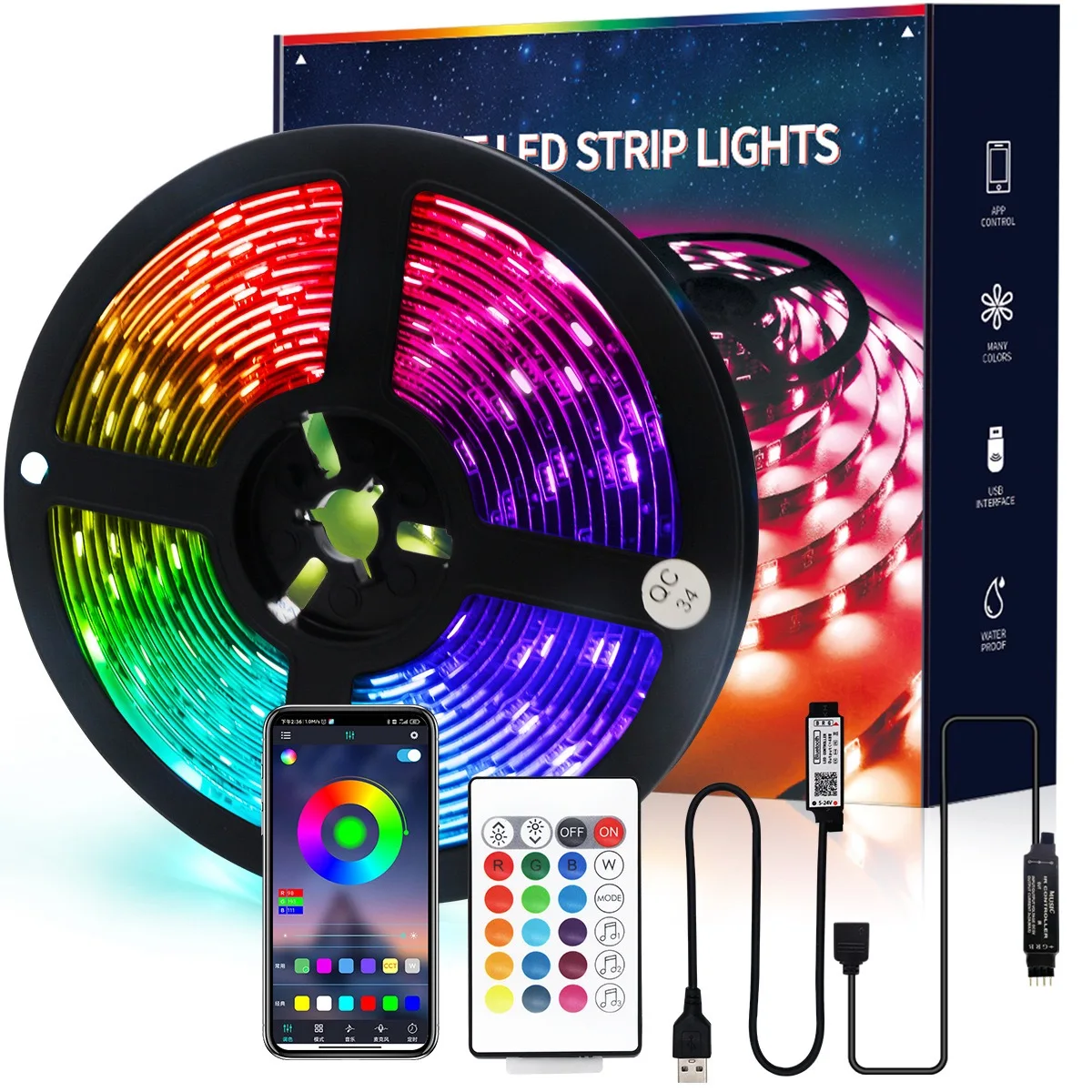 Popular in America TV backlight DC5V USB SMD led strip light RGB 2M 3M 5M length smd5050 IP65 waterproof  rgb  for TV backlight