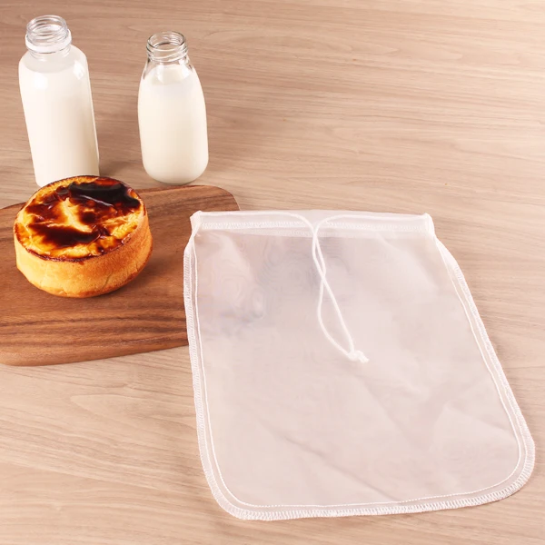 
BOSI Nylon Nut Milk Bag 200 Micron 10inch * 12inch COLD BREW COFFEE BAG Commercial Grade REUSABLE ALL PURPOSE Food Strainers 
