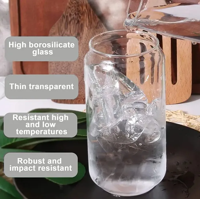Стеклянная Кружка IKOO объемом 16 унций банки с бамбуковыми крышками и соломенными пивными стаканами