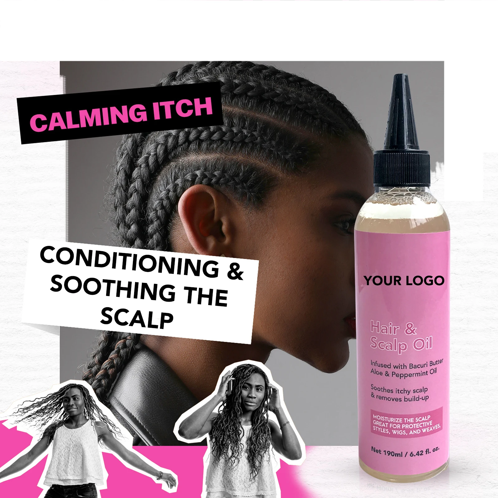 Scalp Serum Oil Hair Anti-Dandruff How To Make Anti-Dandruff Oil Straight Hair Oil Packaging Bottles