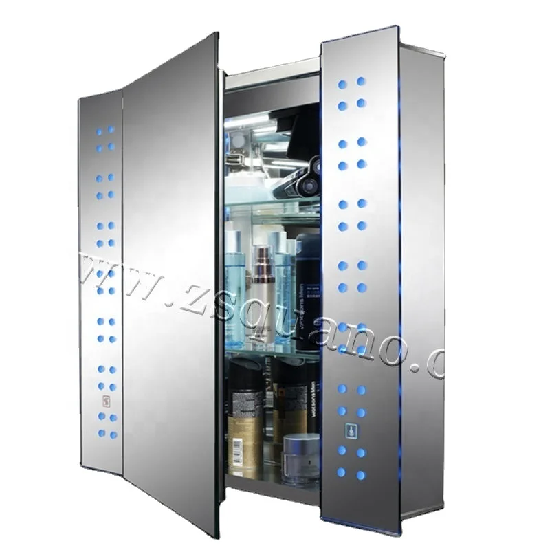 Building House Furniture Wall Mount Rectangle LED Bathroom Medicine Cabinet with Shave Socket
