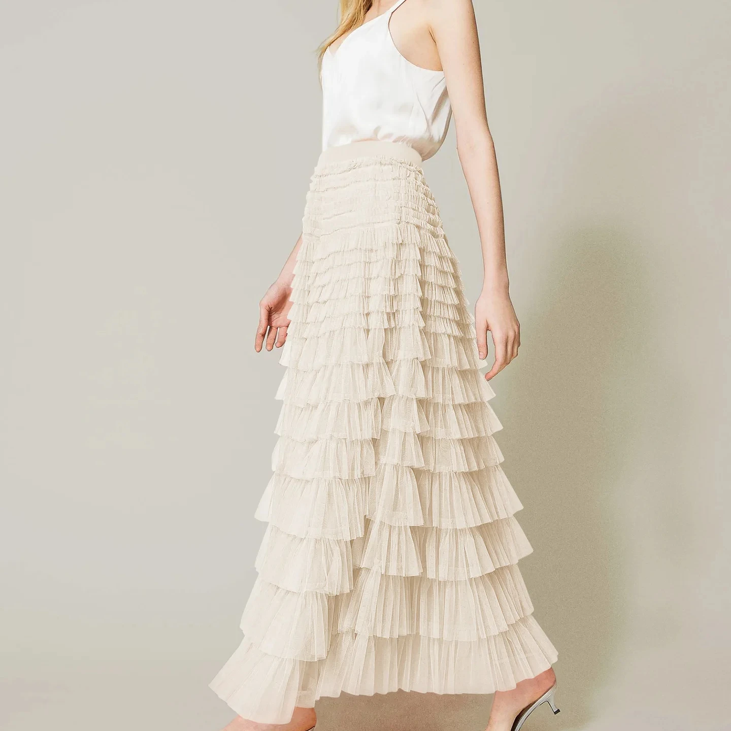 Ladies Floor-length Elegant Long Dress Vintage Organ Long Pleated Skirt